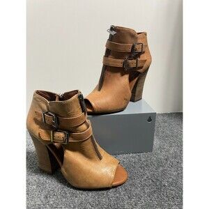 Jessica Simpson Heels Size 6M/36 Brown Maizy Leather Peep Toe